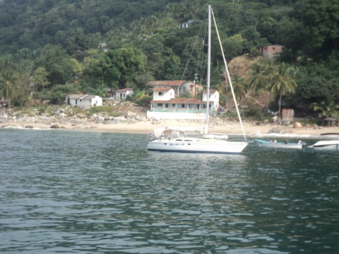 Sailboat outside of Playa Las Animas 